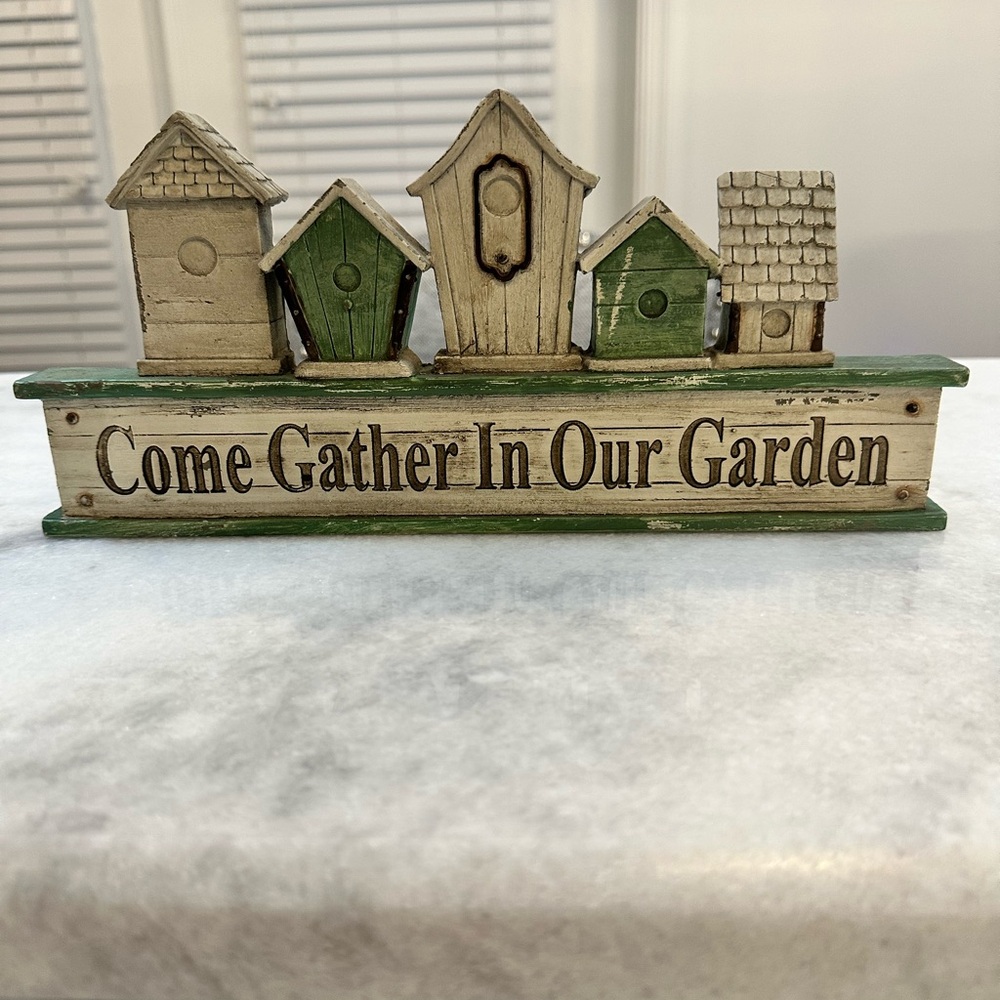 “Come Gather In Our Garden” Rustic Home Decor Table or Wall Sign